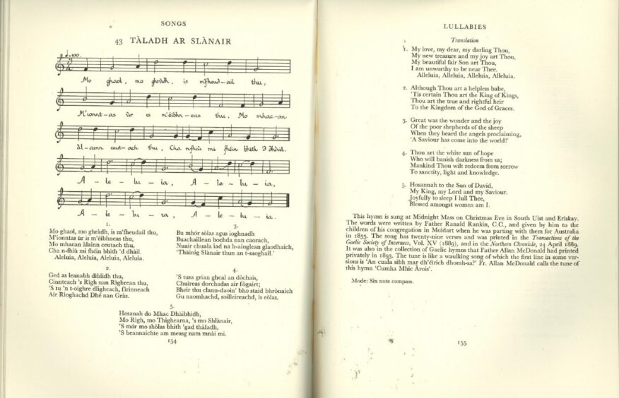 Taladh ar Slanair - Margaret transcribed this traditional Gaelic Christmas hymn
