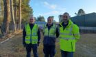 Craig Christie, Graeme Stephen and Kes Juskowiak at Ballater Water Treatment facility after flooding. Image: Scottish Water.