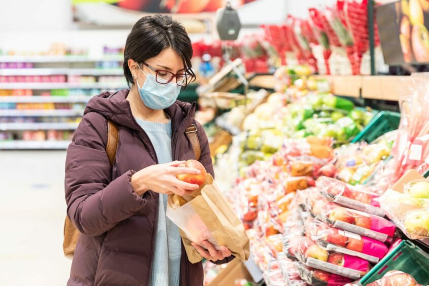 Woman food shopping