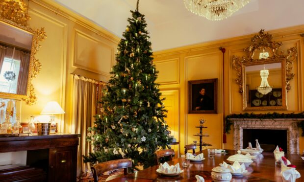 Christmas decorations at Castle Fraser.