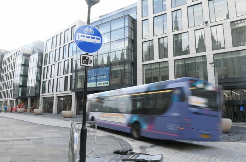 First Bus bosses have warned that their drivers losing access to Broad Street could put the economic recovery of Aberdeen city centre at risk. Image: Chris Sumner/DC Thomson.