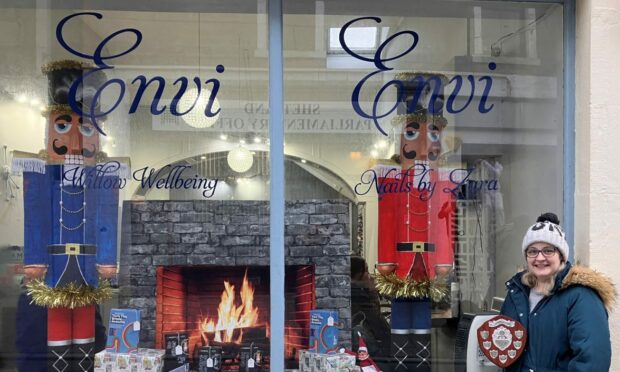 Envi was the winner of the Christmas window competition in Shetland. Image: Living Lerwick.