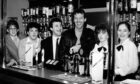 Leslie Grantham pulled pints in Flicks during one of his many appearances in Brechin. Image: DC Thomson.