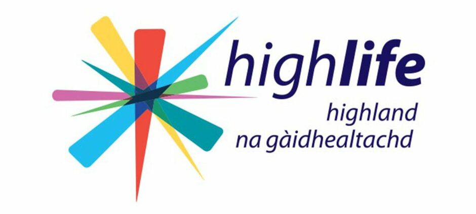 The High Life Highland logo - a multi-coloured star-type shape with English and Gaelic text