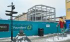 A metal frame has been erected where the new Poundland building will be built. Image: Jason Hedges/DC Thomson