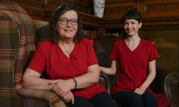 Sheila Forbes, left, is celebrating having established her domiciliary care business Peaky Minders a year ago with her Catriona Forbes Grant. Image: Kenny Elrick/DC Thomso