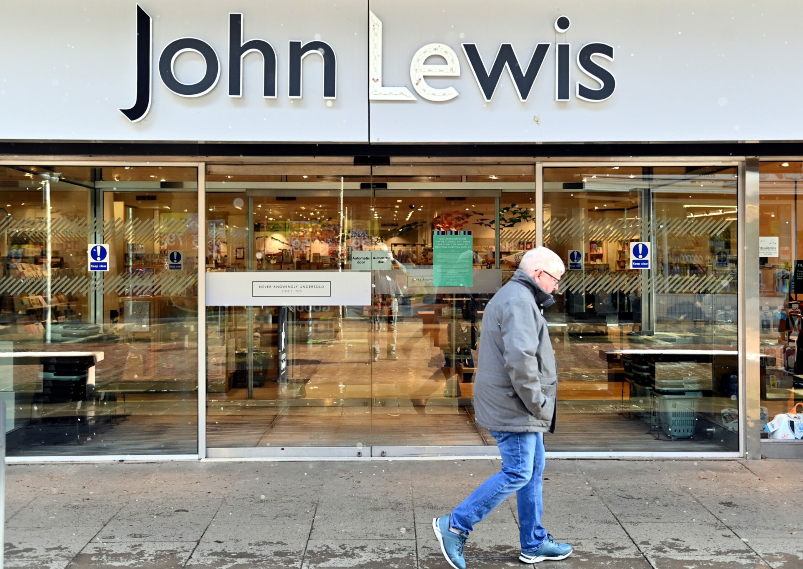 John Lewis in George Street, Aberdeen, in April 2021. Image: Kami Thomson/DC Thomson.