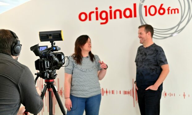 Claire Stevenson alongside Original 106 breakfast show co-host Craig Lumsden. Image: Kami Thomson / DC Thomson.