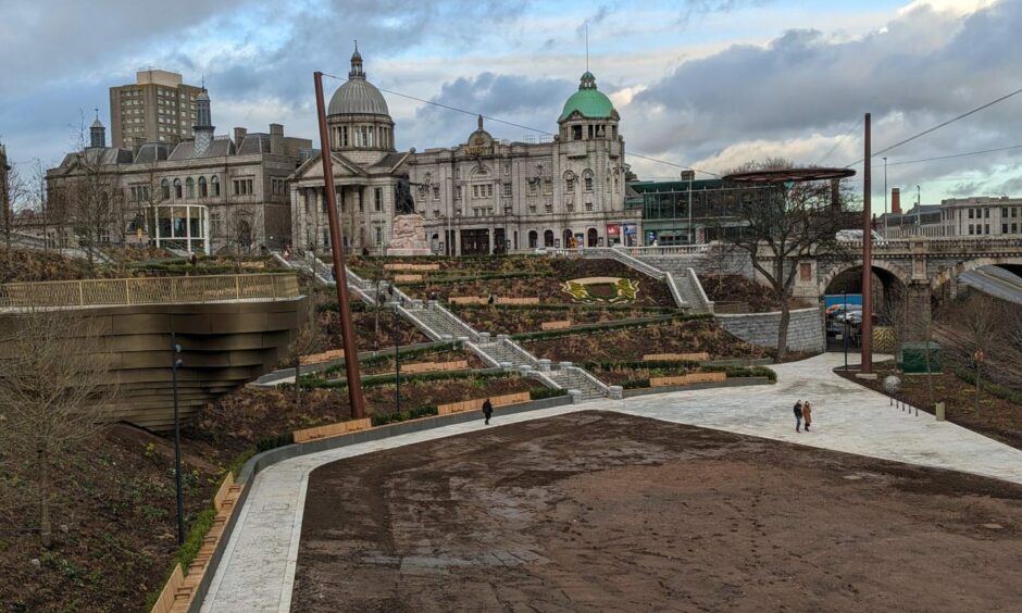 Snagging work will be carried out by Union Terrace Gardens contractor Balfour Beatty. That could include snagging, or laying the lawn come springtime. Image: Alastair Gossip/DC Thomson.