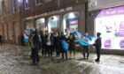 Argentinian fans in Castlegate, Aberdeen