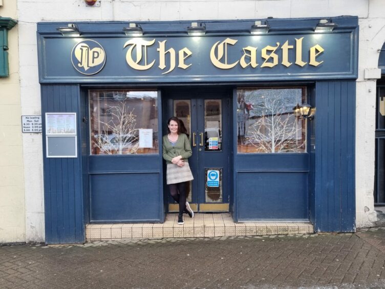 JP at the Castle owner Jane MacPhee outside her Inverness restaurant