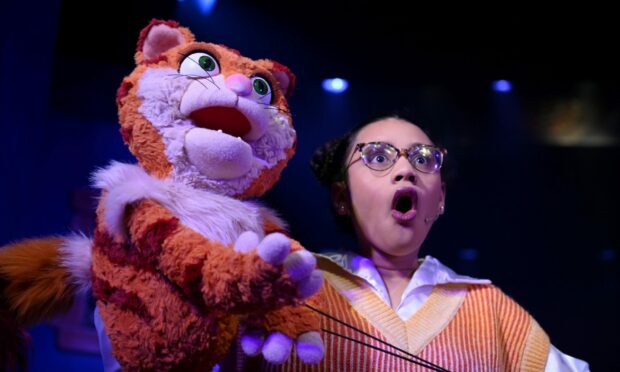 Emmah Chibesakunda brings Garioch the cat to life with some Broadway magic for the panto Dick Whittington at Inverurie Town Hall. All images Paul Glendell/DC Thomson
