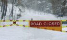 The snow gates at Cock Bridge have been closed. Image: Kevin Emslie.