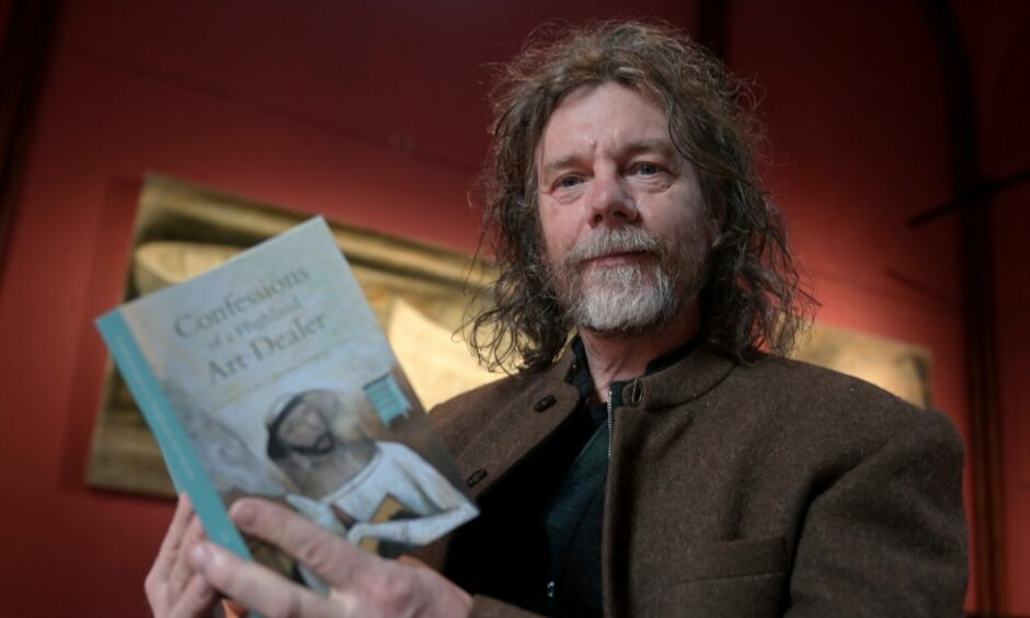 Kilmorack Gallery founder and owner Tony Davidson with his long-listed book.  Image: Sandy McCook/ DCT