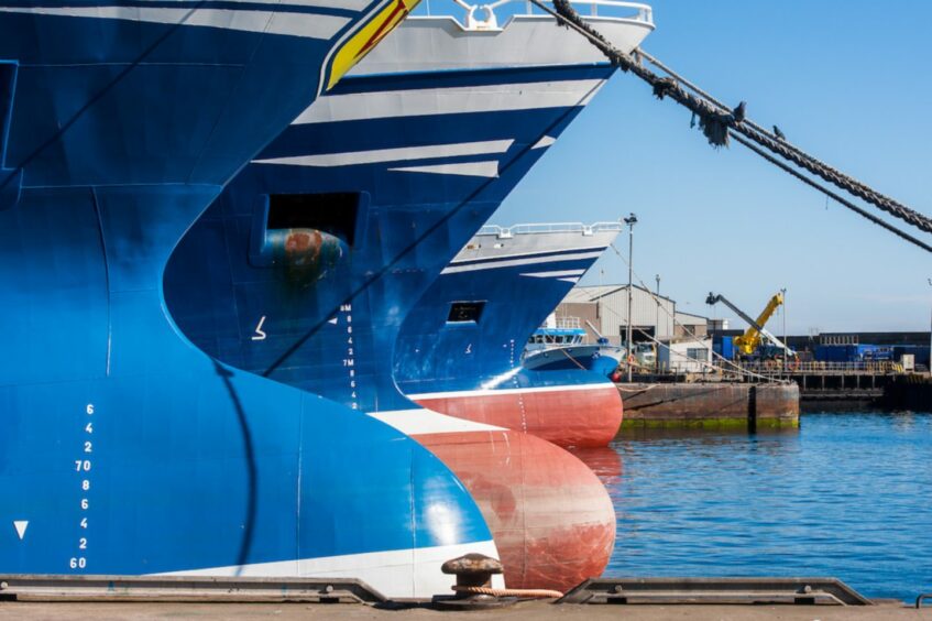 Fishing vessels in Fraserburgh harbour