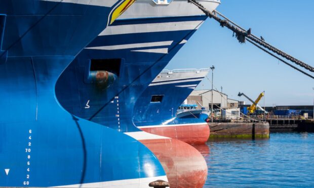 Fishing vessels in Fraserburgh harbour