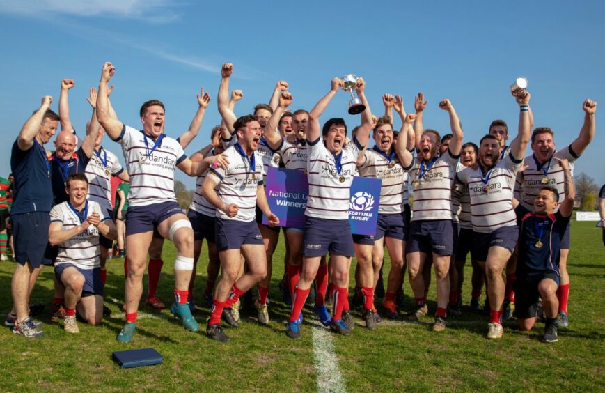 Aberdeen Grammar celebrate winning the National League Cup in 2019. Image: SNS