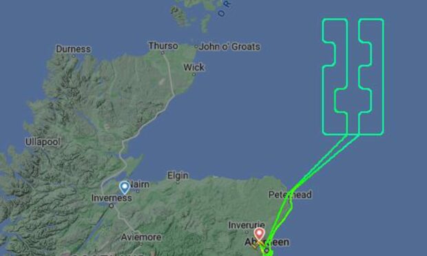 A Loganair flight has been spotted with the flight path spelling out 23 to celebrate Hogmanay. Image: Flight Radar 24.