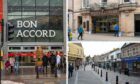 Montage of shopping malls in Aberdeen, Elgin, Inverness