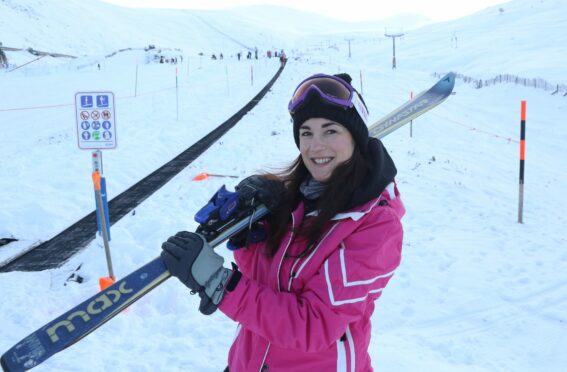 Anna Perlinski, from Aberdeen, was looking forward to a good day's skiing at Cairngorm Mountain Resort. Image: Peter Jolly