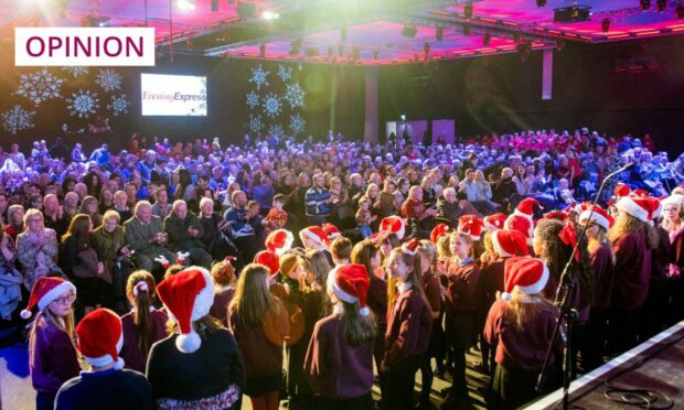 The finale of the 2022 Evening Express Christmas Carol Concert at P&J Live in Aberdeen (Image: Kath Flannery/DC Thomson)