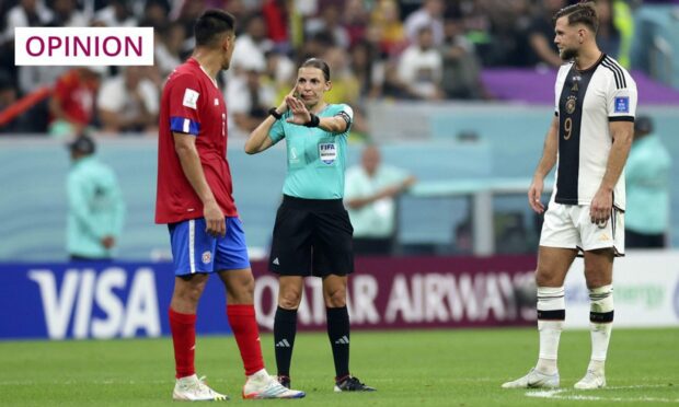 Referee Stephanie Frappart, seen here during the recent Costa Rica v Germany game, became the first woman to take charge of a men's World Cup qualifying match during the 2022 tournament (Image: Chine Nouvelle/SIPA/Shutterstock)
