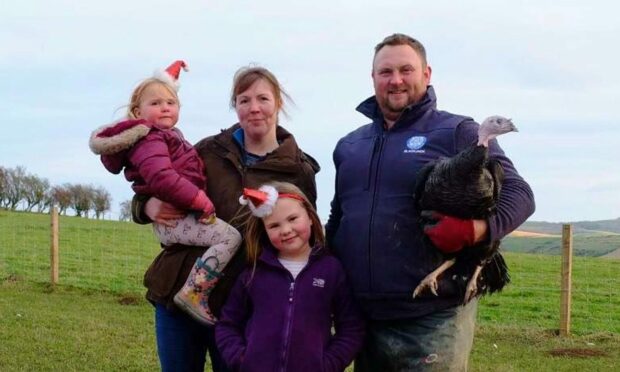 Kirsty and Ross Williams raise turkeys with their family in Tarland. Image: Tullochbeg Turkeys.
