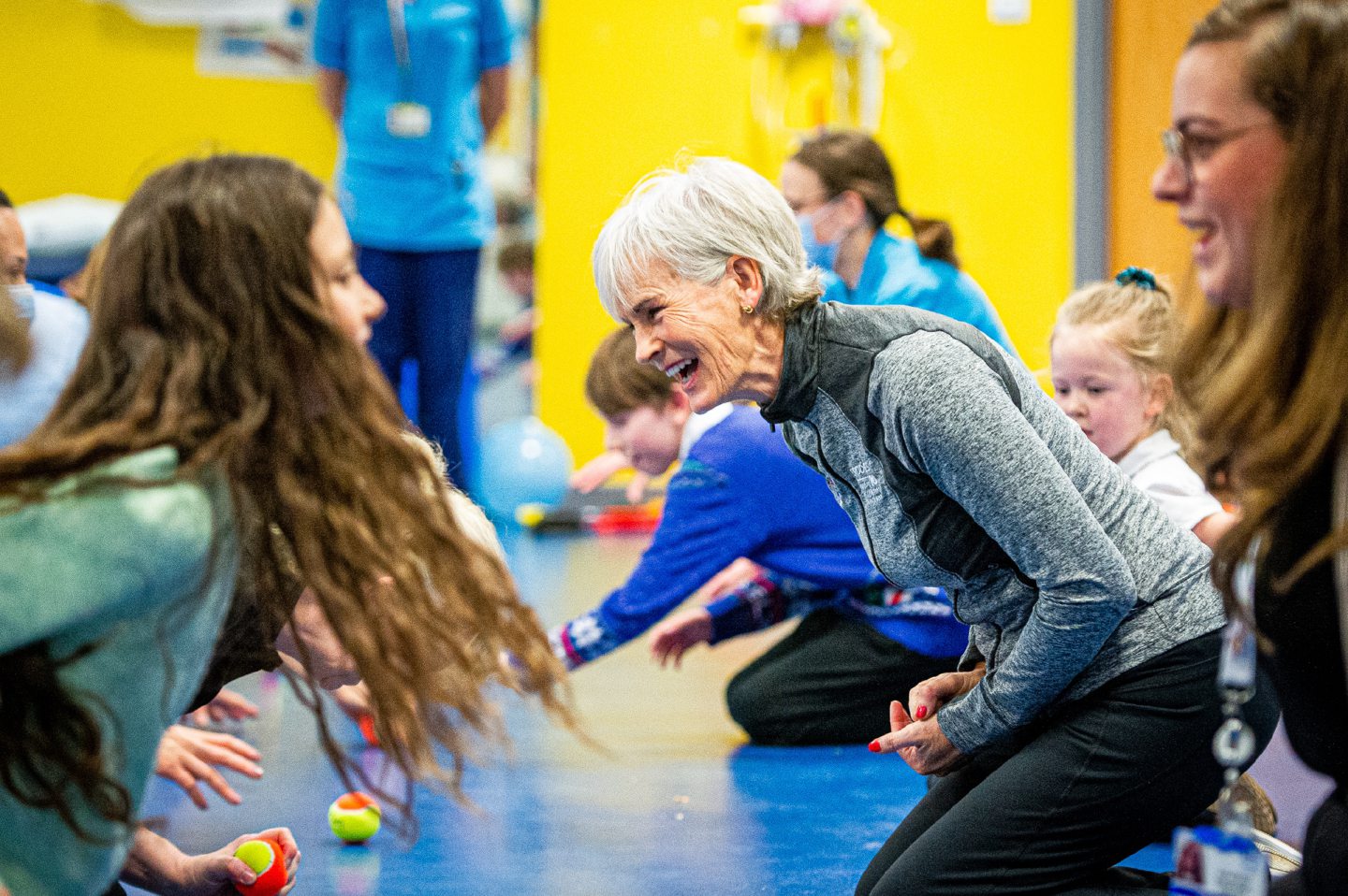 Youngsters and staff had a ball during the session. Image: Wullie Marr / DC Thomson