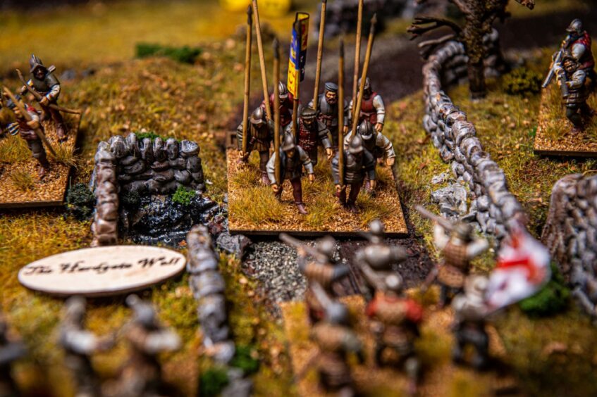 Some of the Aberdeen wargamers figures in the re-enactment of the Battle of Craibstone