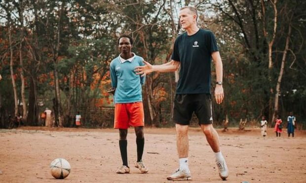 Aberdeen legend Brian Irvine coaching in Malawi. Image: Brian Irvine