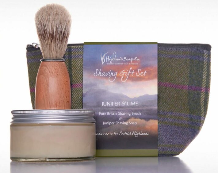 McCall's shave kit displayed, an ideal set of Scottish Christmas gifts.