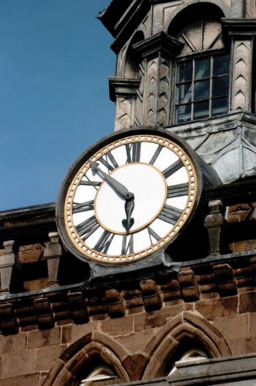 The clock on the spire of the Tolbooth which could be refurbished as part of the Aberdeen Tolbooth repair