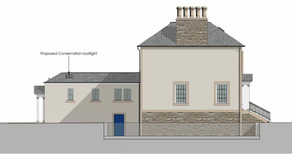 Drawing impression of changes to Kilcluan House.  Image: Colin Armstrong Architects