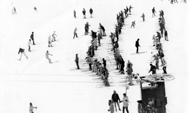 Queues on the slopes at Cairngorm Mountain. Image: Cairngorm Mountain
