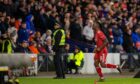 Anthony Stewart of Aberdeen heads up the tunnel after his red card against Rangers in the League Cup semi-final. Image: Shutterstock