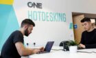 Hotdesk working in the One Tech Hub.