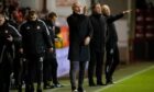 Aberdeen manager Jim Goodwin during the 0-0 draw with Ross County. Image: SNS