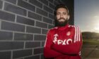 Graeme Shinnie after re-signing for Aberdeen at Cormack Park. Image: Craig Foy/SNS Group