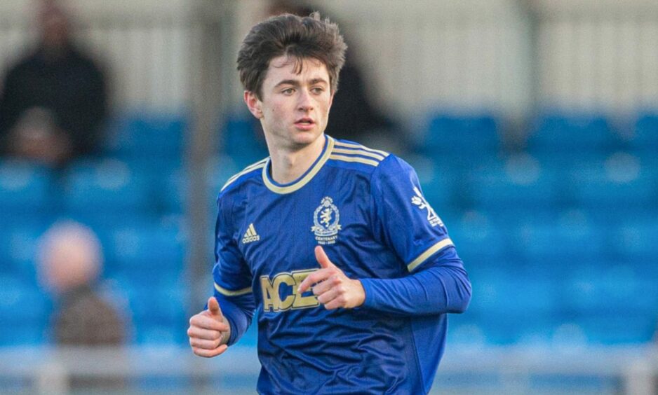 Declan Glass was back in a Cove Rangers shirt. Image: SNS