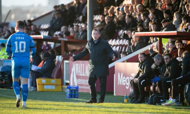 Caley Jags head coach Billy Dodds on the touchline at Gayfield. Images: Euan Cherry/SNS Group