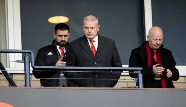 Aberdeen chairman Dave Cormack at Hampden for the League Cup semi-final against Rangers. Image: SNS.