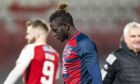 William Akio following Ross County's defeat to Hamilton Accies. Image: SNS