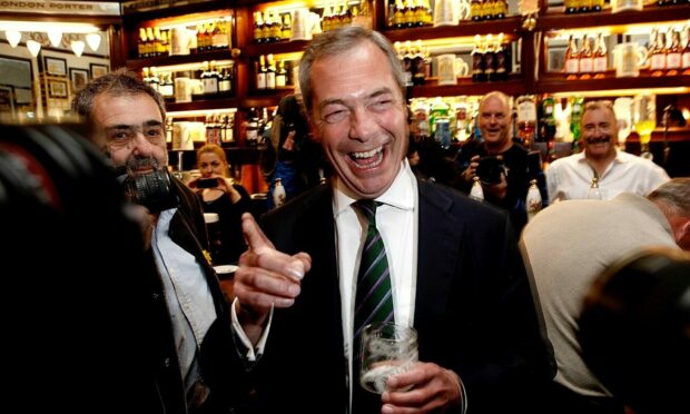 Nigel Farage will be hosting his TV show in an Aberdeen pub. Image: Mary Turner/Getty Images.