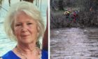 Hazel Nairn alongside image of searchers combing through an area of River Don.