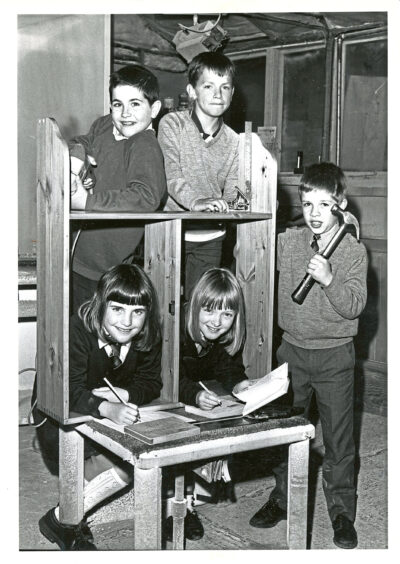 1990 - These Primary 5 Banchory School pupils enjoyed a project all about wood.