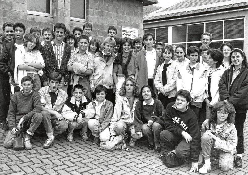 1988 - School Scottish-style for these French youngsters involved in an exchange visit with pupils from Banchory Academy.