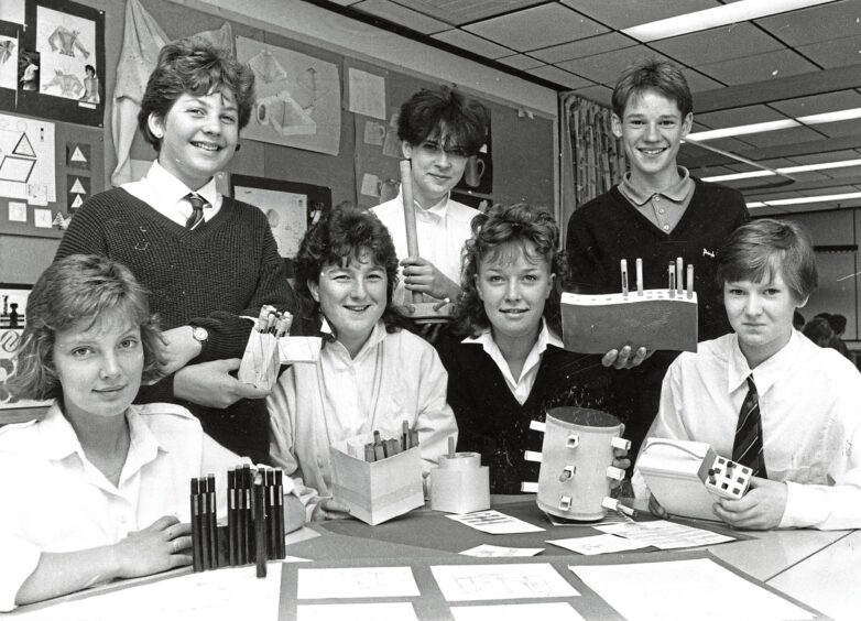 1988 - Banchory Academy pupils vying for the Design Council’s Schools Design Prize Scotland 1988, sponsored by British Aerospace.
