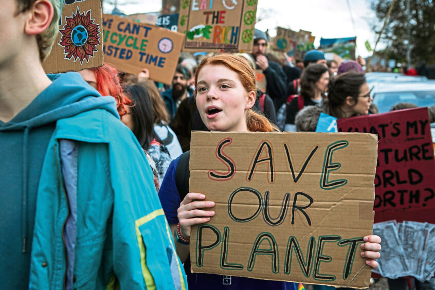Climate change protest in Edinburgh