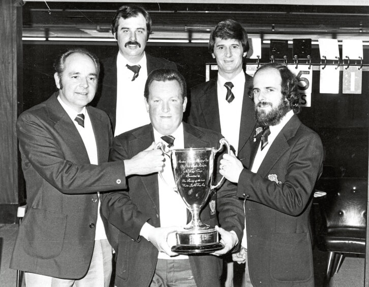 1981 - Aberdeen skip Joseph Greig, centre, and teammates, from left, Alex Morrison, Colin Craig, Alan Hake and George Dawson with the McKay Cup after winning the men’s club league.