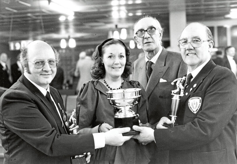 1986 - Tyseal men’s open pairs winners John Aberdein (Kittybrewster) and Sid Gerrie (Whitehall).